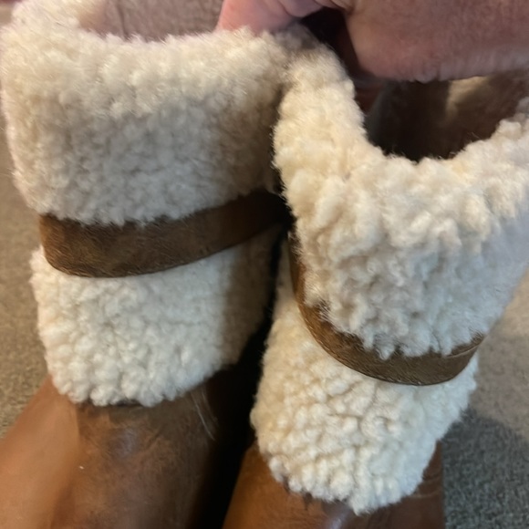 Ugg Blayre II Womens Leather Sherpa Boots Size 6 Winter Brown Zip 1008220 (TD) - Picture 7 of 12